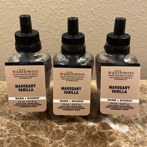 “MAHOGANY VANILLA” by BBW / WB, Three (3)-Wallflower Home Fragrance Refills, NWT